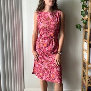 Vintage 90s La Belle Pink Midi Dress